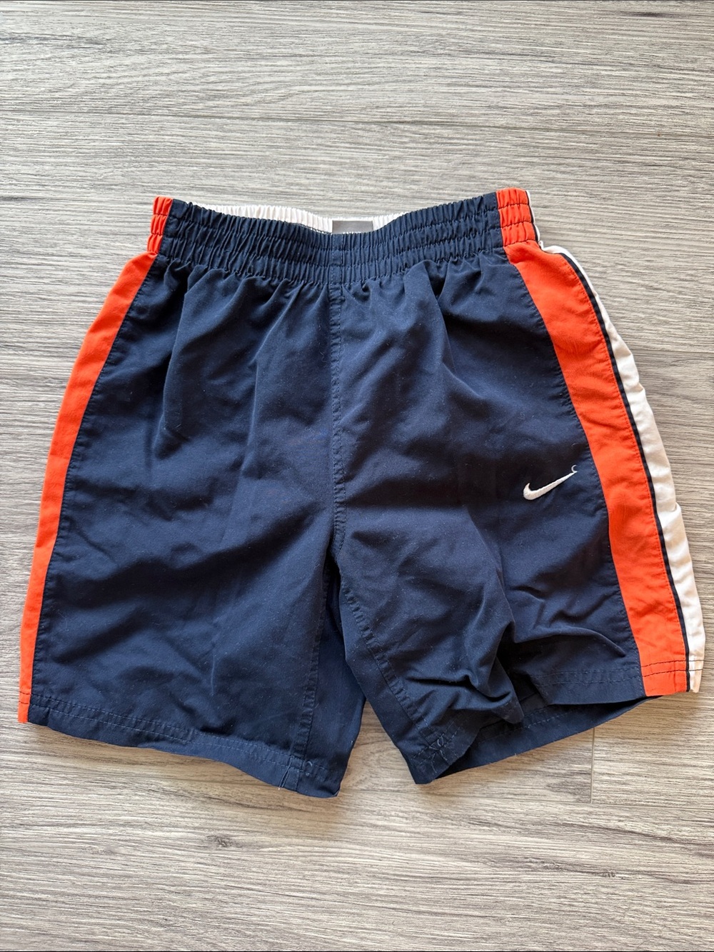 Nike blue orange and white swim trunks Size 6